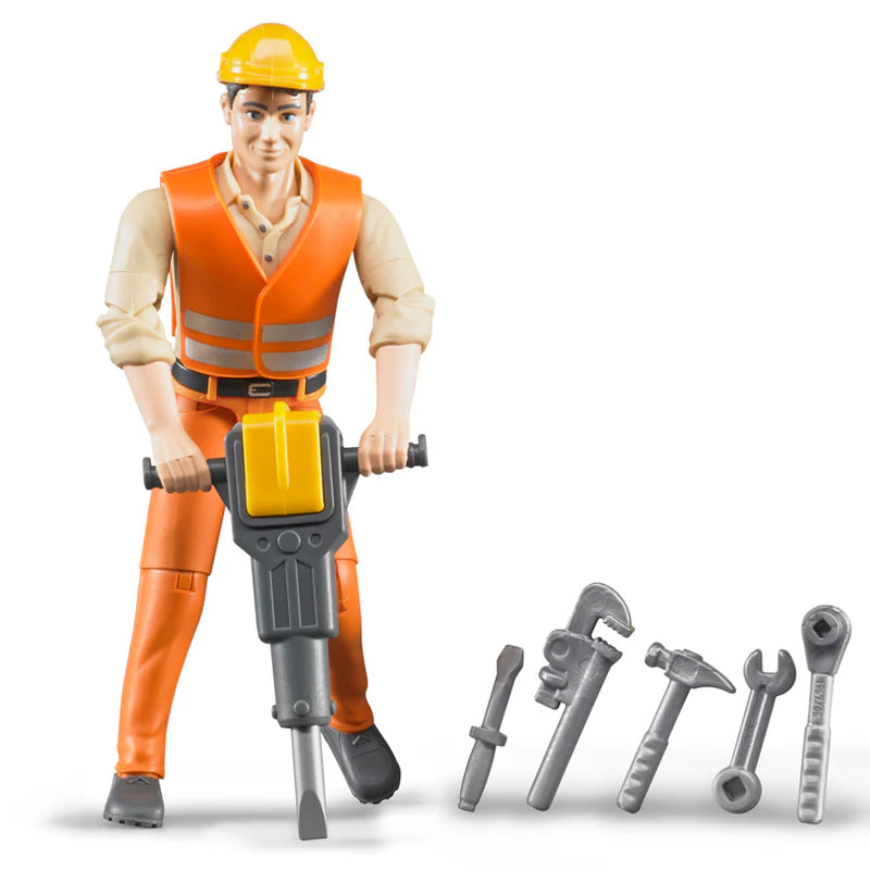 Construction worker with accessories