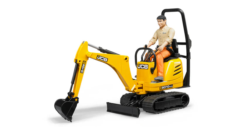 JCB Micro Excavator and Construction Worker