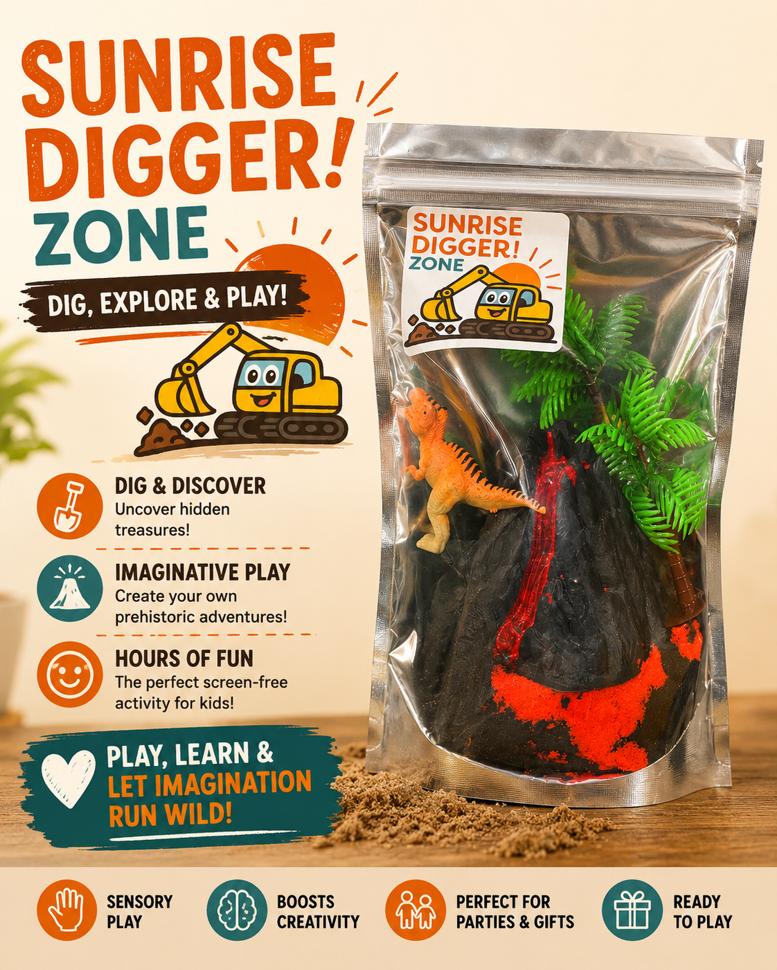 Dinosaur Volcano Sand Kits